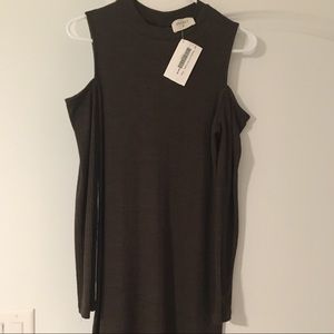 SOLD- Small, boutique cold shoulder sweater dress.